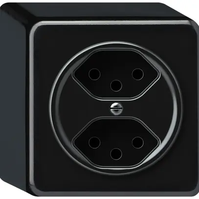 Presa AP origin 2×tipo 13 10A 230V 88×88×54mm nero 