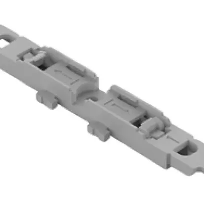 Befestigungsadapter WAGO mit Zugentlastung 2×4mm² Schraubbefestigung grau 