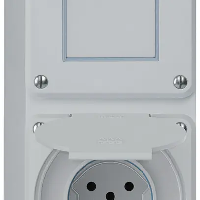 AP-Kombination robusto 2×1, Schalter Schema 3/Steckdose T15 IP55 grau 
