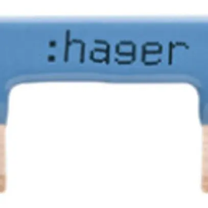 Peigne de raccordement Hager 1P 1L goupille 10mm² 63A 195×12mm bleu 
