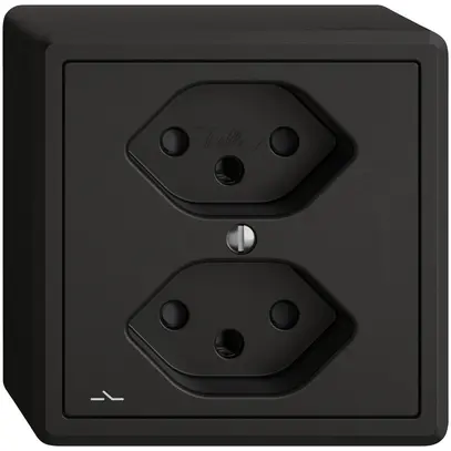 Prise AP EDIZIO.liv SNAPFIX® 2×T13 1×S avec shutter no 