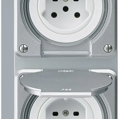 Combi AP 2×1 HA robusto 2×tipo 15 con morsetti a innesto con coperchio alluminio 