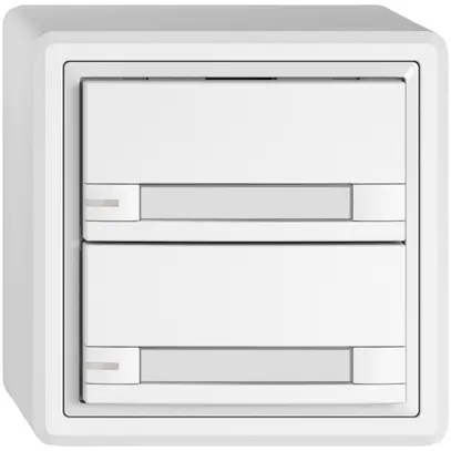 Poussoir KNX RGB AP EDIZIO.liv SNAPFIX® capteur temp.RGB-LED étiqu.2×com.2T bc 