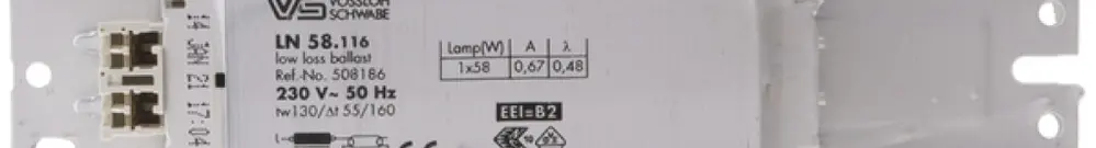 Ballast électromagnetico MH 1×58W, T8, T12, T-U 