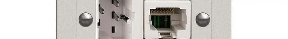 Prise ENC xDSL RJ45/TT83 gris clair ITplus EDIZIOdue, avec filtre 