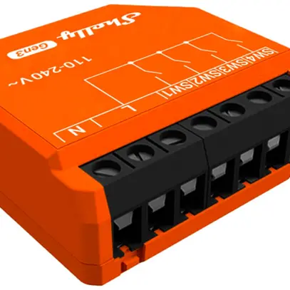 Ingresso binario RF INS Shelly i4 Gen3 4×ingr BLE/Wi-Fi 110…240V AC arancione 