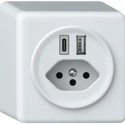 Presa di carica USB AP origin 1×USB-A 1×USB-C 3000mA 5V con tipo 13 bianco 