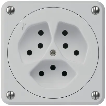 Presa INC robusto 3×tipo 13/1 grigio senza copercchio per combinazione 
