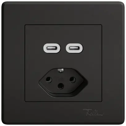 UP-USB-Ladesteckdose EDIZIO.liv SNAPFIX® USB C+C/T13 3A 230VAC sz 