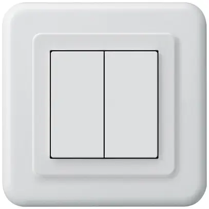 Poussoir KNX ENC Hager BA basico C double 86×86mm blanc 