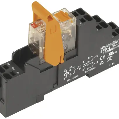 Interface relais WM 24VAC LED ro 1 contact inver. a.bout.test 250VAC 16A PUSH IN 