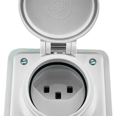 Prise ENC Electro-Mica 1×T23 16A 250V IP55 avec couvercle blanc 