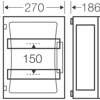 Tableau d.distribution AP Hensel FP 1249 sans PE/N borne 2 rangées 270×360×186mm 