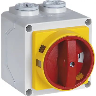 Interruttore rotativo AP K&N CA11.A292/CH071.*PN4, 20A/690V 0/3L rosso/giallo 