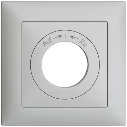 Kit front. EDIZIOdue Auf->I<-Zu 88×88mm gris clair, pour interr.rot 