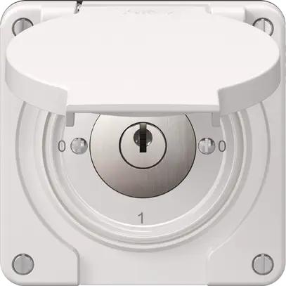 Interrupteur rotatif NEVO N.CO 0/1L avec serrure&2 clés KS 0-1-0-1 blanc 