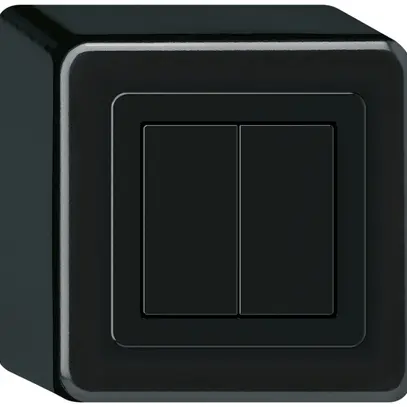 Pulsante KNX AP Hager BA basico Q doppio 88×88mm nero 