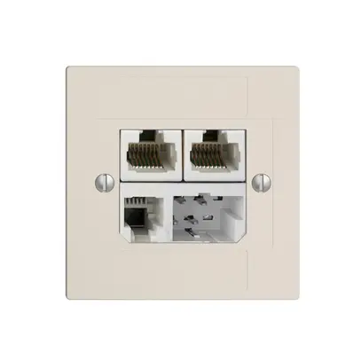 Boîte ENC T+T/2×RJ45/RJ11/u ADSL ITplus EDIZIOdue crema 