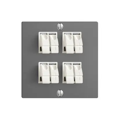 Prise audio EDIZIOdue F 4×gris foncé borne à étrier pour 4 haut-parl. 