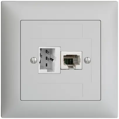 Scatola INC 1×TT,1×RJ45/u 4P EDIZIOdue ITplus ITM grigio chiaro 