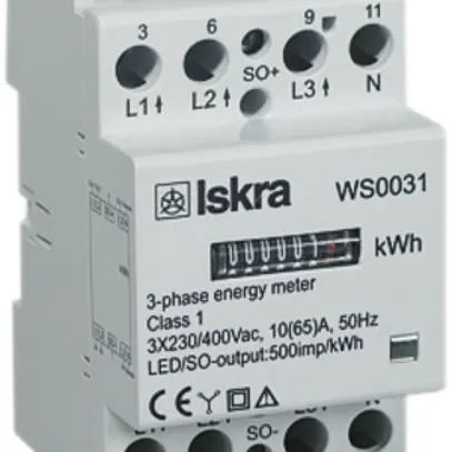 Compteur d'énergie AMD ISKRA WS0031 3×230/400V 65A avec impulsion 
