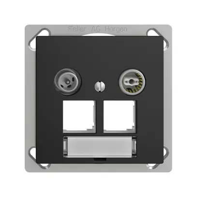 Prise multimédia INC EDIZIOdue FM.TE EASYNET 19dB, p.2×RJ45 S-One, noir 