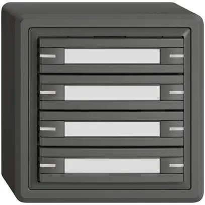 Poussoir KNX RGB AP EDIZIO.liv SNAPFIX® capteur temp.RGB-LED étiqu.8×com.1T grf 