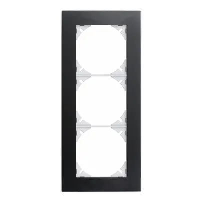 Cadre de recouvrement EDIZIOdue prestige 3×1 verre noir 