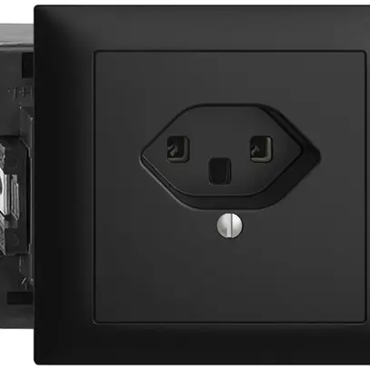 Prise INC EDIZIOdue T23 16A noir 53mm, bornes à vis 