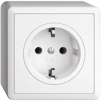 Prise AP Feller EDIZIOdue Schuko 16A 230V 74×74mm blanc 