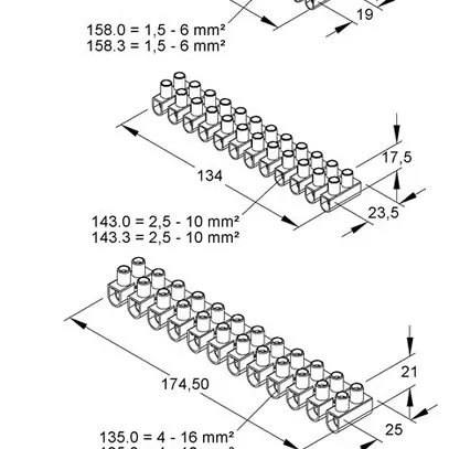 Morsettiera Kleinhuis 12P 2.5…10mm² 57A 450V nero 