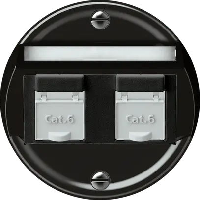 Scatola di raccordo origin 2×RJ45 8(8) cat.6 obliquo 60×60mm nero 