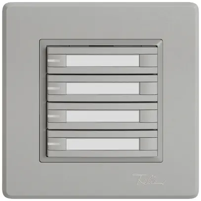 Poussoir KNX RGB ENC EDIZIO.liv SNAPFIX® capteur temp.RGB-LED étiqu.4×com.2T grc 