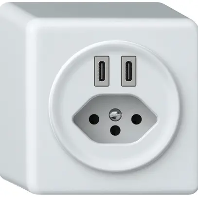 Presa di carica USB AP origin 2×USB-C 3000mA 5V con tipo 13 bianco 
