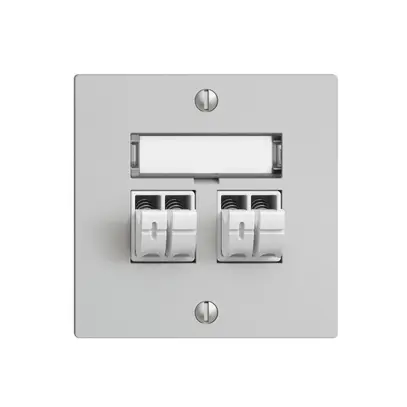 Prise audio Push Type EDIZIOdue F, 2×, kit d'inscription, gris clair 