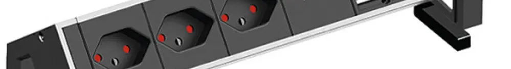 Presa multipla da tavolo BACHMANN DESK 2 3×T13 2×CM 0.2m alluminio nero 