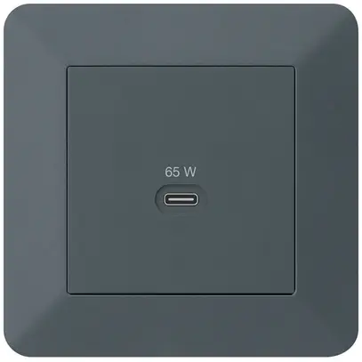 Presa di ricarica USB INC Hager kallysto.trend tipo C 65W 3250mA antracite 