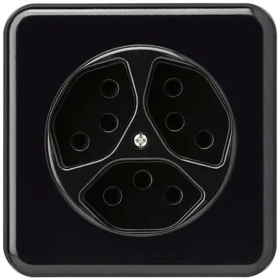 Prise ENC basico 3×type 13 noir avec sécurité enfants 