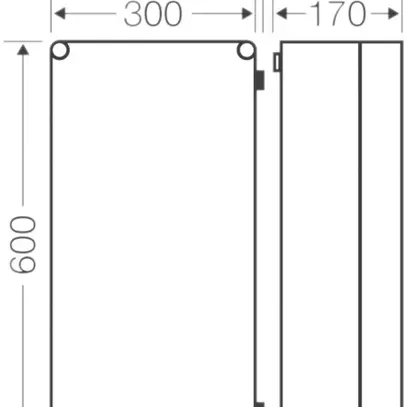 Coffret d'appareil gris MI 9400 vide avec couv. transparent, 600×300×170 