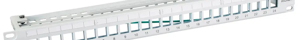 Panneau de distribution 19" H-LINE I 24-port Keystone vide blindé 1UH gris 