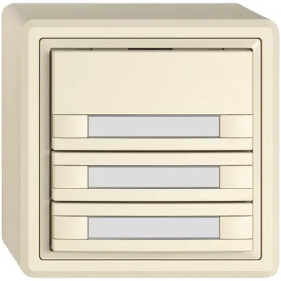 Poussoir KNX RGB AP EDIZIO.liv SNAPFIX® capteur temp.s.LED étiqu.3× comm.2T cr 