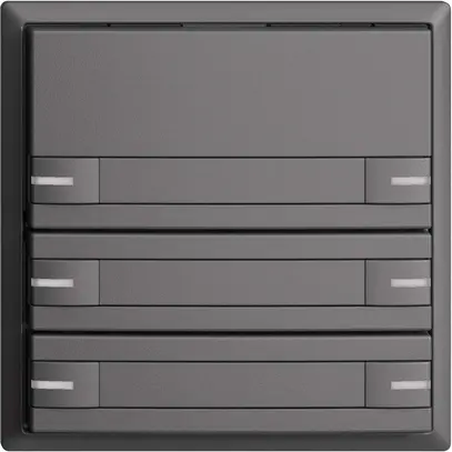 Pulsante INC KNX 6×EDIZIOdue grigio scuro RGB con LED con inserto carta 