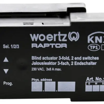 Actionneur de jalousie Woertz, 3 fois KNX L2NPE 