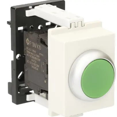 Pulsante AMD K&N, 1Ch/1R 6A, 2UM, calotta verde 
