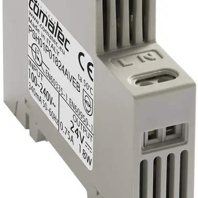 Alimentation AMD Comatec PSH01, IN: 100…240VAC, OUT: 24VDC/18W, stabilisé, 1UM 