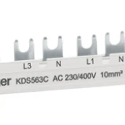 Phasenschiene Hager quickconnect 4P 3L Gabel 10mm² 63A 430×4mm weiss 