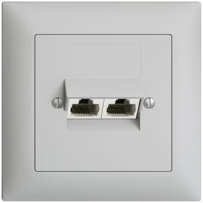 Prise ENC 2×RJ45/u 4P sép.grc, EDIZIOdue ITplus 