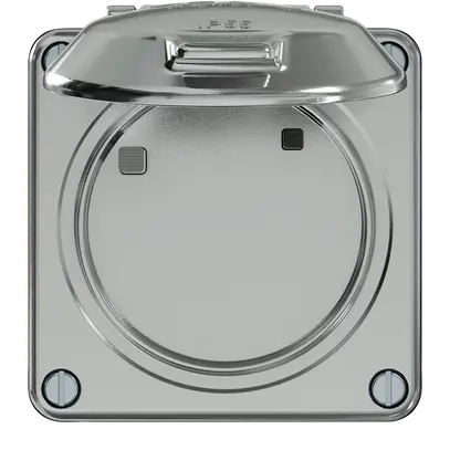 Prise FI ELEMENT 1×type 13 30mA 10A 250V IP55 avec couvercle aluminium 