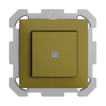 Pulsante luminoso INC EDIZIOdue A-R/1P olive, con lente, LED giallo 