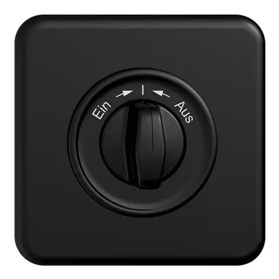 Kit front.Ein->I<-Aus STANDARDdue noir 90×90mm pour interr.rot 
